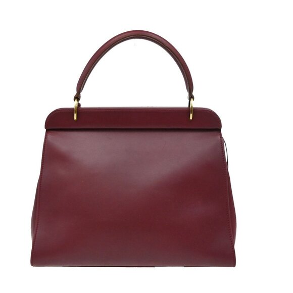 GUCCI Logo Top Handle Shoulder Hand Bag Leather Red GHW Italy - Picture 4 of 16